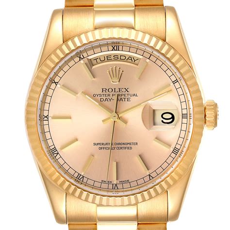 Rolex Datejust 36 President 18k Yellow Gold Champagne